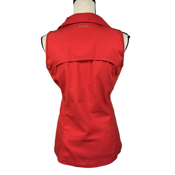 Columbia Small Top Omni-Shade Sleeveless Button-Up Stretch Pocket Collared Vents - Picture 6 of 14